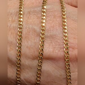 10 Karat Gold Curb Link Necklace 22-in - NEW